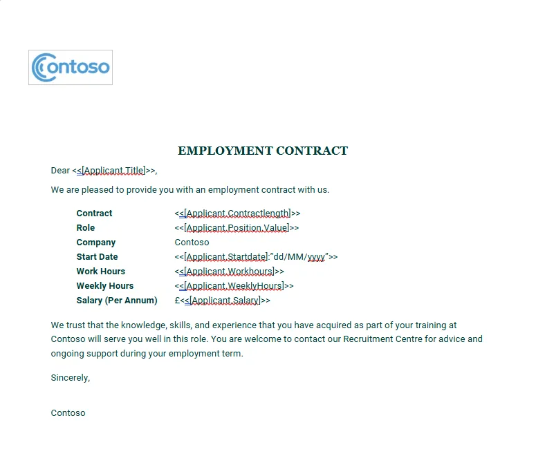 Document template example